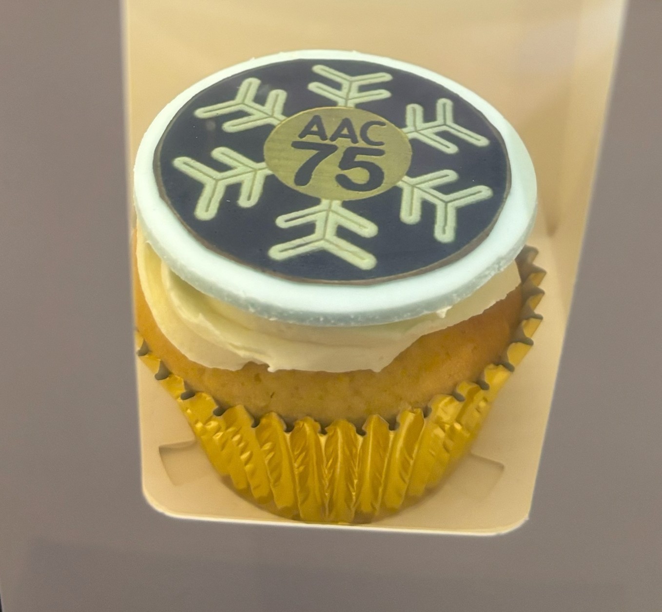 AAC 75 Anniversary cupcake